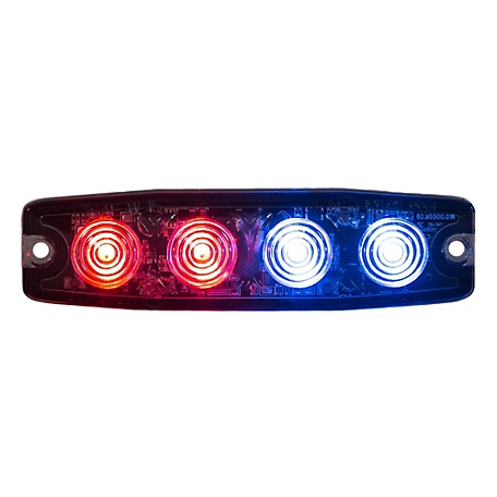 Buyers Products Ultra Thin Clear LED Strobe Light, Red/Blue