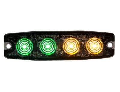 Buyers Products 4.5 in. Ultra Thin Amber/Green LED Strobe Light with 23 Flash Patterns
