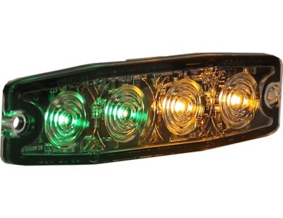 Image showing  4.5 in. Ultra Thin Amber/Green LED Strobe Light with 23 Flash Patterns