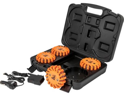 Image showing  Round Rechargeable Strobe/Flare Kit with 4 Flares and Charging Case