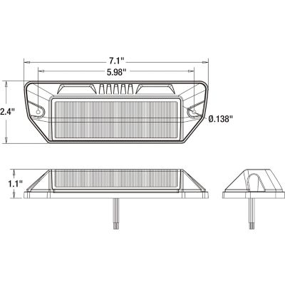Image showing  7 in. Combination White Flood Light and Amber Strobe with 19 Flash Patterns