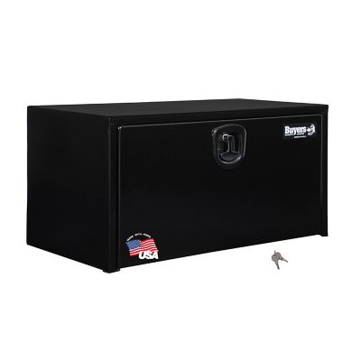 Buyers Products 18 in. x 18 in. x 36 in. Black Steel Underbody Truck Box with Built In Shelf and 3-Point Compression Latch