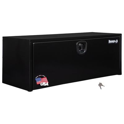 Buyers Products 18 in. x 18 in. x 48 in. Black Steel Underbody Truck Tool Box with Built In Shelf and 3 Point Latch