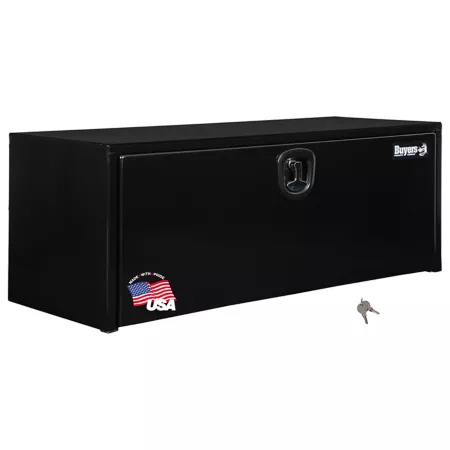 Buyers Products 18 in x 18 in x 48 in Black Steel Underbody Truck Tool Box with Integrated Shelf and 3-Point Latch Underbody Truck Tool Boxes