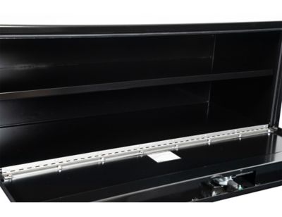 Image showing  18 x 18 x 48in. Black Steel Underbody Truck Tool Box with Built In Shelf and 3 Point Latch
