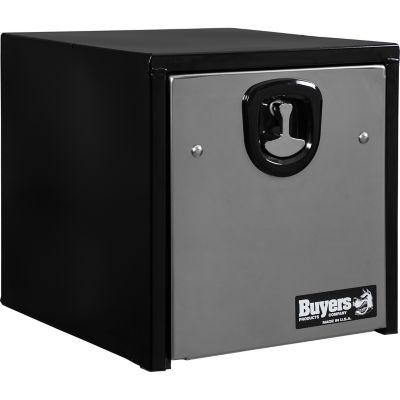 Buyers Products 18 in. x 18 in. x 18 in. Black Steel Underbody Truck Tool Box with Polished Stainless Steel Door