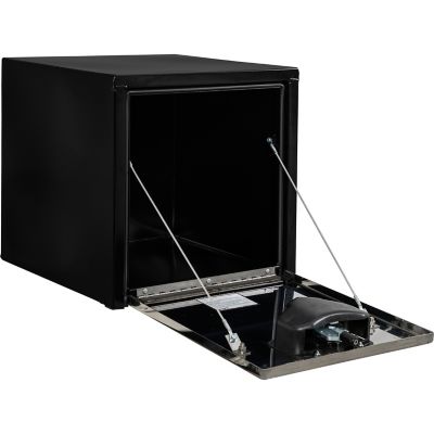 Image showing  18 x 18 x 18in. Black Steel Underbody Truck Tool Box with Polished Stainless Steel Door