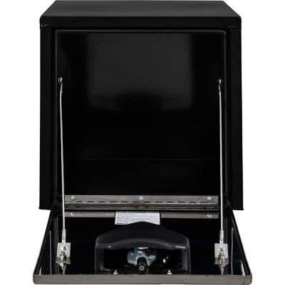 Image showing  18 x 18 x 18in. Black Steel Underbody Truck Tool Box with Polished Stainless Steel Door