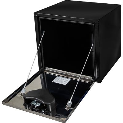 Image showing  18 x 18 x 18in. Black Steel Underbody Truck Tool Box with Polished Stainless Steel Door