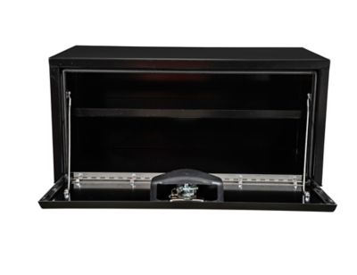 Image showing  14 x 16 x 30in. Black Steel Underbody Truck Box with Built In Shelf and T-Handle Latch