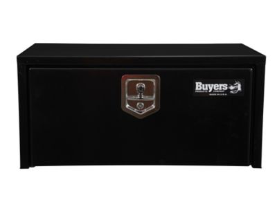Image showing  14 x 16 x 30in. Black Steel Underbody Truck Box with Built In Shelf and T-Handle Latch