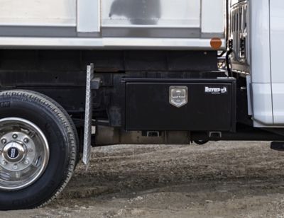 Image showing 6 th Buyers Products 14 x 16 x 30in. Black Steel Underbody Truck Box with Built In Shelf and T-Handle Latch