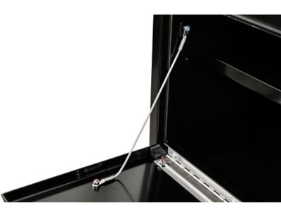 Image showing 7 th Buyers Products 14 x 16 x 30in. Black Steel Underbody Truck Box with Built In Shelf and T-Handle Latch