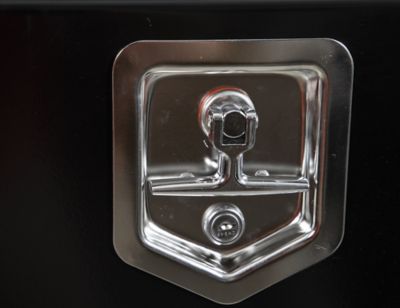 Image showing 8 th Buyers Products 14 x 16 x 30in. Black Steel Underbody Truck Box with Built In Shelf and T-Handle Latch