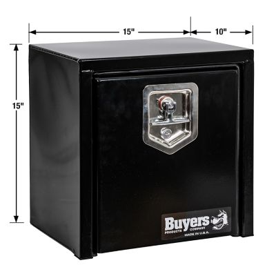 Image showing  15 x 10 x 15in. Black Steel Underbody Truck Box with T-Handle