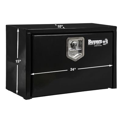 Image showing  15 x 10 x 24in. Black Steel Underbody Truck Tool Box with T-Handle