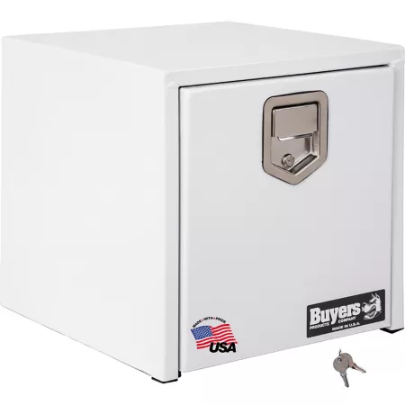 Buyers Products 18 in x 18 in x 18 in White Steel Underbody Truck Box with Paddle Latch Underbody Truck Tool Boxes