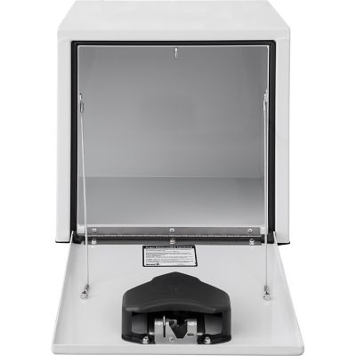 Image showing  18 in. x 18 in. x 18 in. White Steel Underbody Truck Box with Paddle Latch