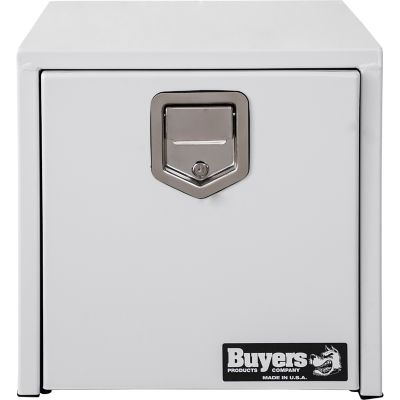 Image showing  18 in. x 18 in. x 18 in. White Steel Underbody Truck Box with Paddle Latch