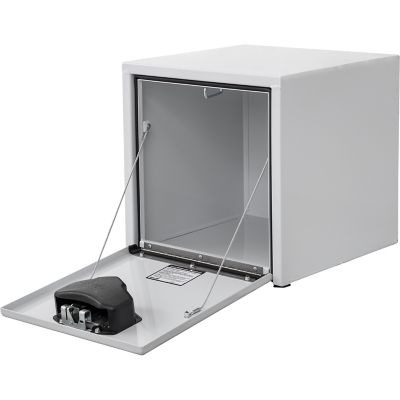 Image showing  18 in. x 18 in. x 18 in. White Steel Underbody Truck Box with Paddle Latch