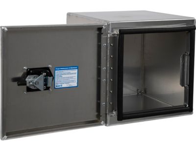 Image showing 5 th Buyers Products 18 x 18 x 18in. Smooth Aluminum Barn Door Underbody Truck Tool Box with Compression Latch