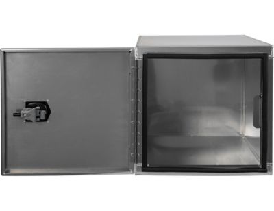 Image showing  24 x 24 x 24in. Smooth Aluminum Barn Door Underbody Truck Tool Box with Compression Latch