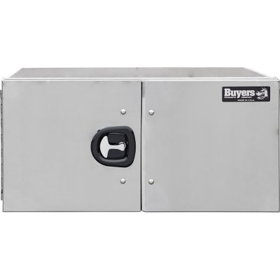 Image showing  24 x 24 x 60in. Pro Series Smooth Aluminum Barn Door Underbody Truck Tool Box with Stainless Steel Doors