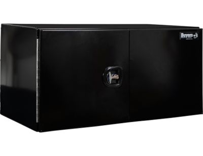 Buyers Products 24 in. x 24 in. x 48 in. Black Smooth Aluminum Barn Door Underbody Truck Box with 3 Point Compression Latch