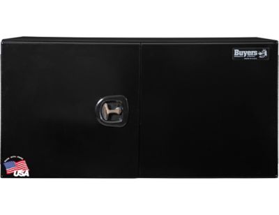 Buyers Products 24 in. x 24 in. x 48 in. Black Smooth Aluminum Barn Door Underbody Truck Box with 3-Point Compression Latch