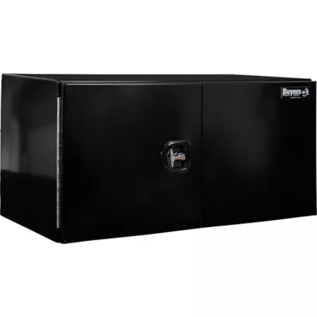 Buyers Products 24 in x 24 in x 48 in Black Smooth Aluminum Under Frame Barn Door Truck Box with 3-Point Compression Latch Underbody Truck Tool Boxes