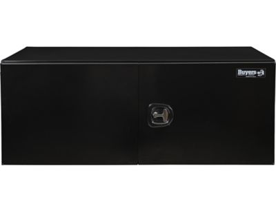Image showing 4 th Buyers Products 24 x 24 x 60in. Black Smooth Aluminum Barn Door Underbody Truck Tool Box with 3-Point Compression Latch
