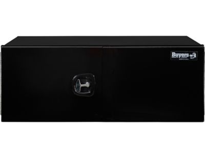 Image showing  18 x 24 x 48in. Pro Series Black Smooth Aluminum Barn Door Underbody Truck Box with 3 Point Compression Latch