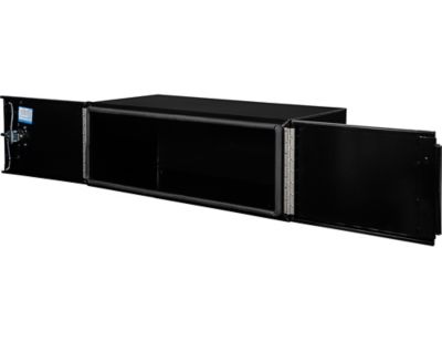 Image showing  18 x 24 x 48in. Pro Series Black Smooth Aluminum Barn Door Underbody Truck Box with 3 Point Compression Latch
