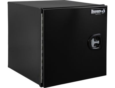 Buyers Products 24x24x24 Inch Pro Series Black Smooth Aluminum Underbody Truck Box with Barn Door and Compression Latch