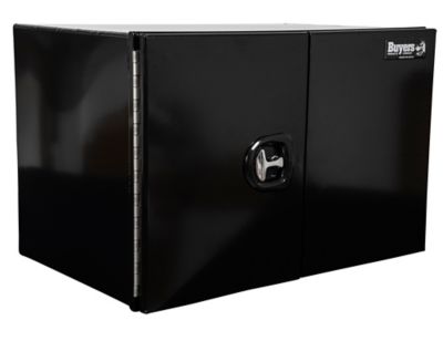 Buyers Products 24 x 24 x 36in. Pro Series Black Smooth Aluminum Barn Door Underbody Truck Box with 3 Point Compression Latch