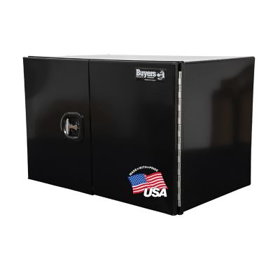 Buyers Products 24 x 24 x 36in. Pro Series Black Smooth Aluminum Barn Door Underbody Truck Box with 3 Point Compression Latch