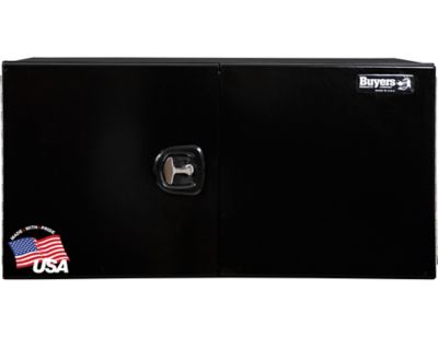 Buyers Products 24 x 24 x 48in. Pro Series Black Smooth Aluminum Barn Door Underbody Truck Box with 3 Point Compression Latch