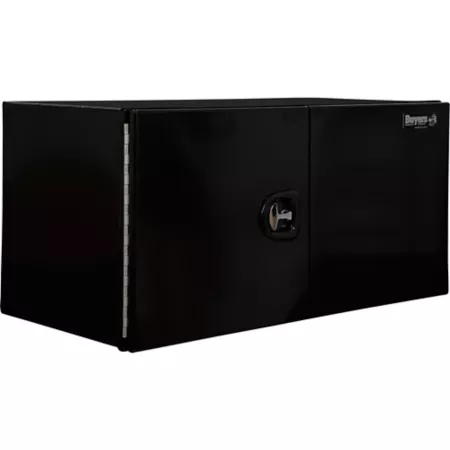 Buyers Products 24 x 24 x 48 inches Pro Series Black Smooth Aluminum Barn Door Underbody Truck Box with 3-Point Compression Latch Underbody Truck Tool Boxes