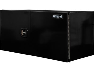Image showing  24 x 24 x 48in. Pro Series Black Smooth Aluminum Barn Door Underbody Truck Box with 3 Point Compression Latch