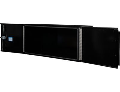 Image showing  24 x 24 x 48in. Pro Series Black Smooth Aluminum Barn Door Underbody Truck Box with 3 Point Compression Latch