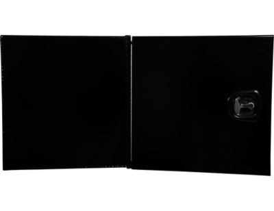 Image showing  24 x 24 x 48in. Pro Series Black Smooth Aluminum Barn Door Underbody Truck Box with 3 Point Compression Latch