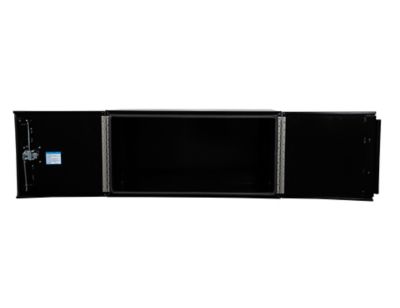 Image showing  24 x 24 x 48in. Pro Series Black Smooth Aluminum Barn Door Underbody Truck Box with 3 Point Compression Latch