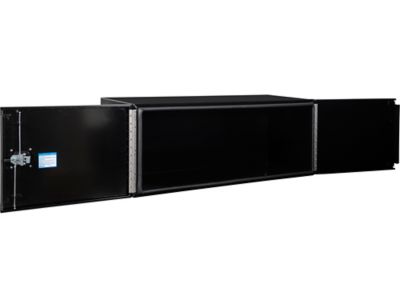 Image showing  24 x 24 x 60in. Pro Series Black Smooth Aluminum Barn Door Underbody Truck Box with 3 Point Compression Latch