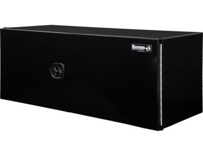 Image showing  24 x 24 x 60in. Pro Series Black Smooth Aluminum Barn Door Underbody Truck Box with 3 Point Compression Latch