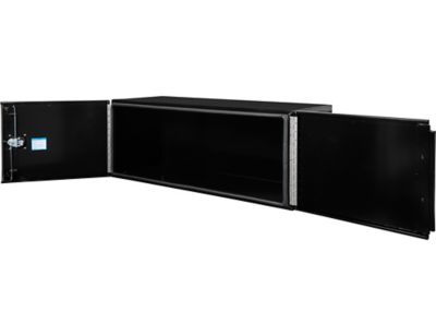 Image showing  24 x 24 x 60in. Pro Series Black Smooth Aluminum Barn Door Underbody Truck Box with 3 Point Compression Latch