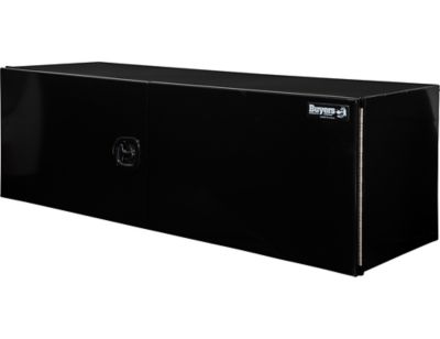 Image showing  24 x 24 x 72in. Pro Series Black Smooth Aluminum Barn Door Underbody Truck Box with 3 Point Compression Latch
