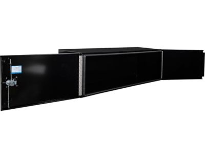 Image showing  24 x 24 x 72in. Pro Series Black Smooth Aluminum Barn Door Underbody Truck Box with 3 Point Compression Latch
