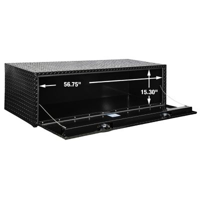 Image showing  18 x 24 x 60in. Gloss Black Diamond Tread Aluminum Underbody Truck Box