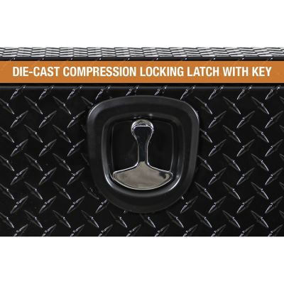 Image showing  18 x 24 x 60in. Gloss Black Diamond Tread Aluminum Underbody Truck Box