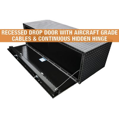 Image showing  18 x 24 x 60in. Gloss Black Diamond Tread Aluminum Underbody Truck Box